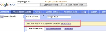 Cont email suspendat pentru abuz – Google Apps